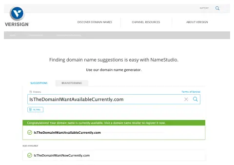 Verisign website
